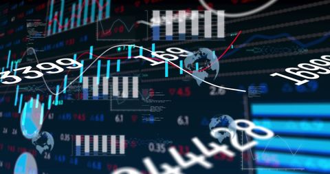 Dynamic Stock Market Analysis with Floating Data and Numbers - Download Free Stock Images Pikwizard.com
