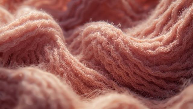Soft pink knitted fabric with wavy texture