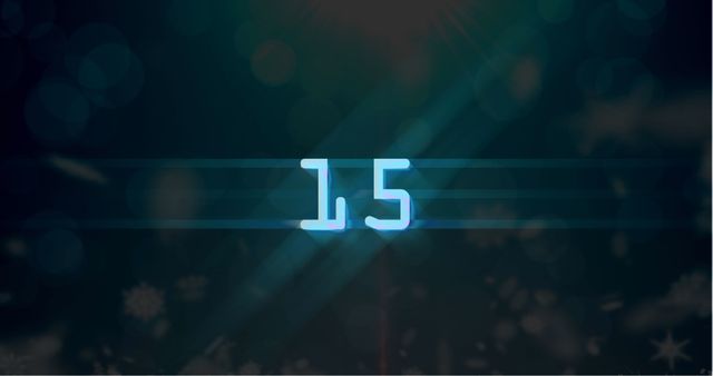 Digital Countdown Number 15 with Retro Flare Effect - Download Free Stock Images Pikwizard.com