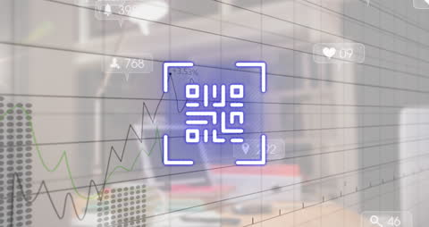 Digital QR Code Symbolizing Global Data Connections