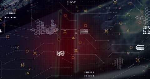 Abstract AI Concept with Geometric Patterns and Digital Brain - Download Free Stock Images Pikwizard.com