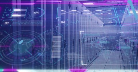 Abstract Data Processing in Futuristic Server Room - Download Free Stock Images Pikwizard.com