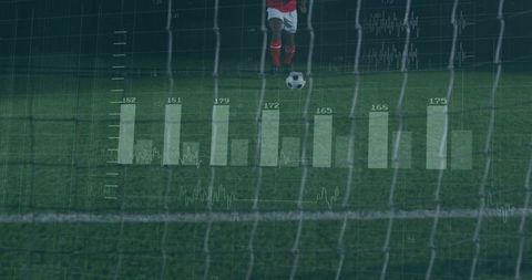 Soccer Player In Action Analyzed With Data Overlay