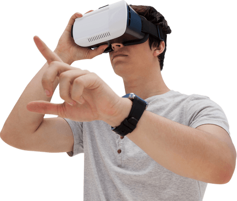 transparent man engaging with virtual reality technology - Download Free Stock Videos Pikwizard.com
