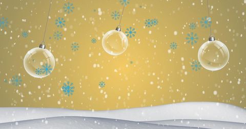 Winter Wonder Christmas Ornaments and Falling Snowflakes