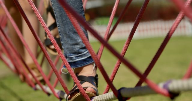 Children Walking on Rope Bridge - Download Free Stock Images Pikwizard.com