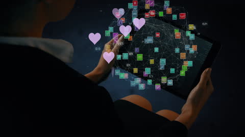 Businesswoman Exploring Digital Network on Tablet