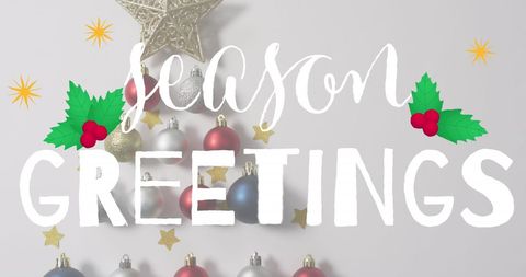 Festive Season Greetings with Christmas Decorations and Star Accent