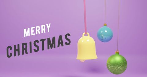Colorful Christmas Decorations on Bright Purple Background - Download Free Stock Images Pikwizard.com