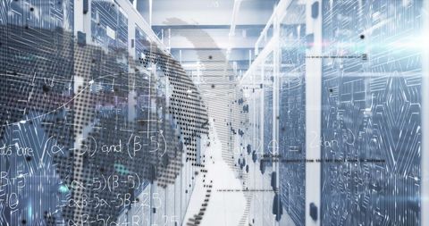 Abstract Digital Concept with Server Room and Data Visualization - Download Free Stock Images Pikwizard.com