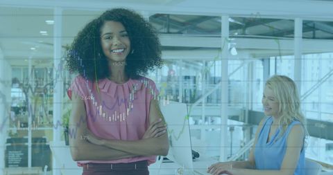 Confident Diverse Businesswomen Analyzing Data in Modern Office - Download Free Stock Images Pikwizard.com
