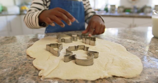 Child Cutting Shapes From Dough in Kitchen - Download Free Stock Images Pikwizard.com