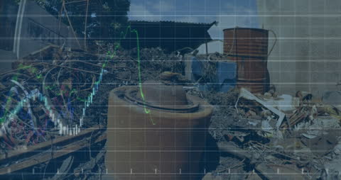 Data Analysis Overlay on Industrial Waste Scene