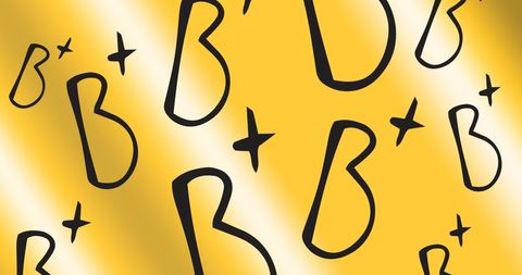 Bold B Plus on Vibrant Yellow for Education and Creativity