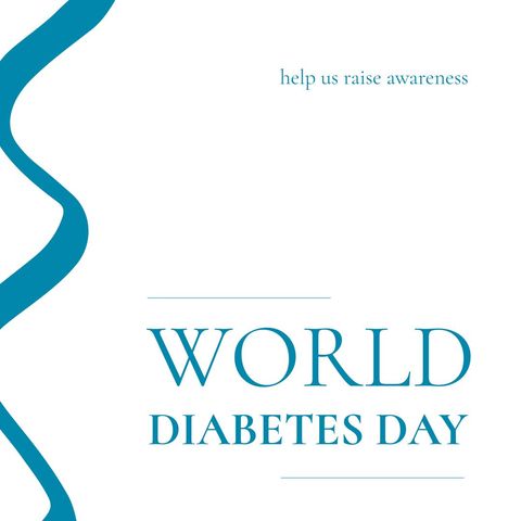 World Diabetes Day Awareness Poster with Blue Ribbon Design - Download Free Stock Templates Pikwizard.com