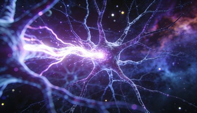 Pulsing neuron soma radiating dendrites with electric synapse plasma glow