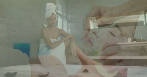 Spa Serenity: Woman Enjoying Luxurious Facial Treatment