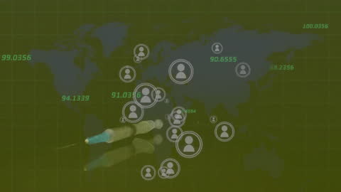 Global Medicine Concept with Data and Digital Interface Design