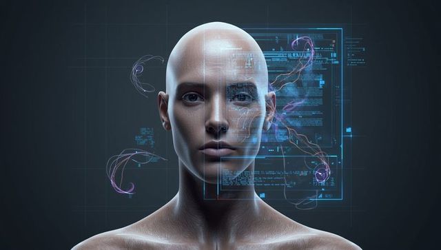 Futuristic Humanoid with Digital Neural Interface