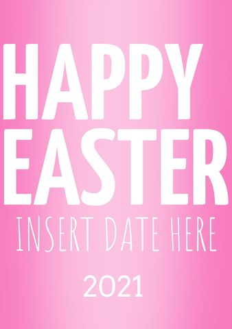 Cheerful Easter Greeting Card Template with Customizable Date - Download Free Stock Templates Pikwizard.com