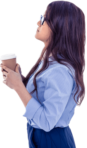 transparent businesswoman with coffee analysing wall strategy - Download Free Stock Videos Pikwizard.com