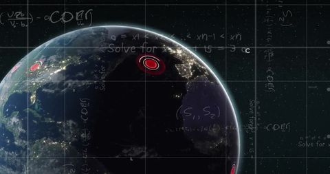 Global Financial Data Processing with Mathematical Overlay - Download Free Stock Images Pikwizard.com