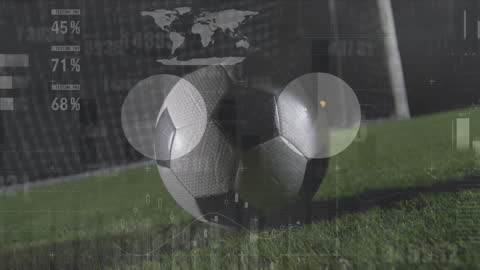 Digital Financial Overlay on Sports Soccer Field Animation
