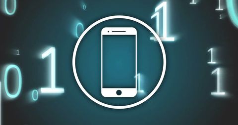 Binary Code and Smartphone Digital Technology Concept