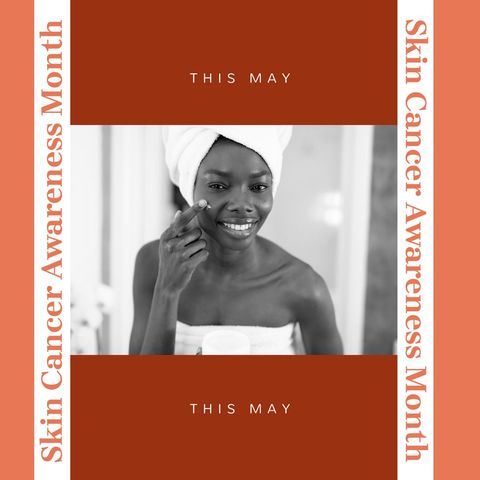 african american woman emphasizes skin cancer awareness with face cream - Download Free Stock Templates Pikwizard.com