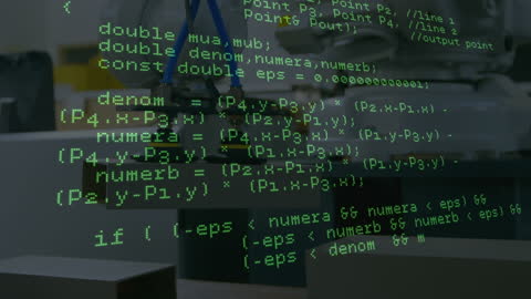 Digital Data Processing Animation in Industrial Workshop