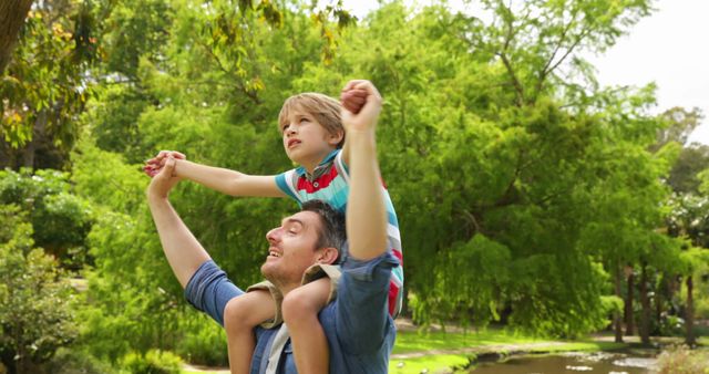 Father and Child Enjoying Day Out in Park - Download Free Stock Images Pikwizard.com