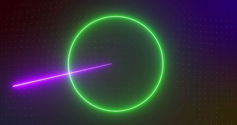 Glowing Green Circle with Purple Laser on Digital Futuristic Background - Download Free Stock Images Pikwizard.com