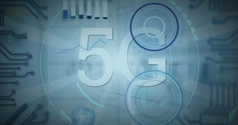 5G Technology Concept with Data Interface Overlay - Download Free Stock Images Pikwizard.com