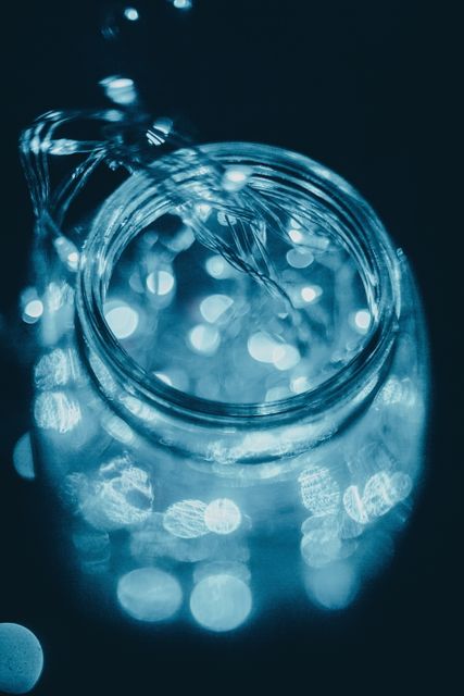 Fairy Lights in Jar Creating Dreamy Bokeh Effect - Download Free Stock Photos Pikwizard.com