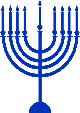 geometric blue menorah with candle illumination on transparent - Download Free Stock Videos Pikwizard.com
