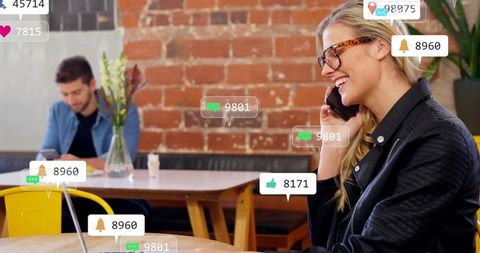 Modern co-working space with social media engagement