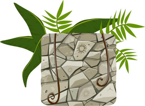 transparent ancient stone block with sunburst and fern details - Download Free Stock Videos Pikwizard.com