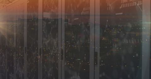 Tech Network Overlays on City at Night - Download Free Stock Images Pikwizard.com