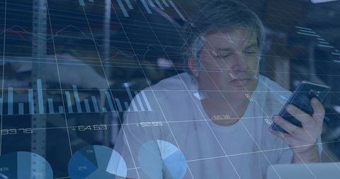 Businessman Using Smartphone Analyzing Data in Tech Environment - Download Free Stock Images Pikwizard.com