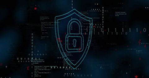 Digital Cyber Security with Padlock and Data Code Background - Download Free Stock Images Pikwizard.com
