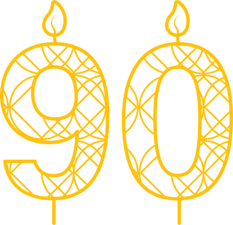 transparent 90 birthday candle illustration with pattern - Download Free Stock Videos Pikwizard.com