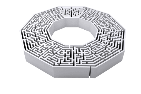 transparent circular maze illustration on clean background - Download Free Stock Videos Pikwizard.com