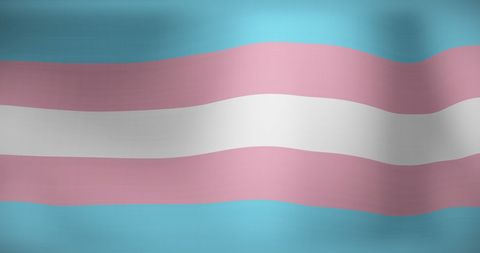 Transgender pride flag waving in the wind symbolizing equality and inclusivity