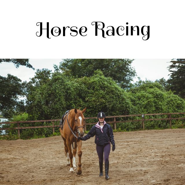 Young Equestrian Leading Horse in Training Arena Rural Setting - Download Free Stock Templates Pikwizard.com