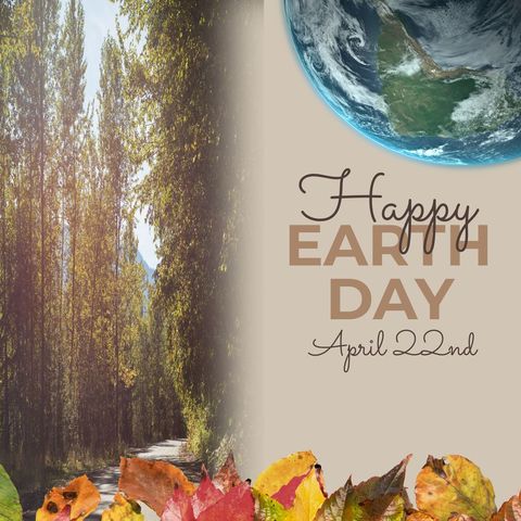 Earth Day Celebration with Globe and Forest Scene - Download Free Stock Templates Pikwizard.com
