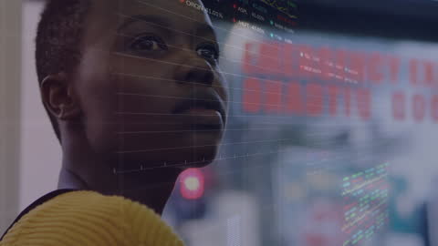 Innovative Analytics with Businesswoman Interacting with Data