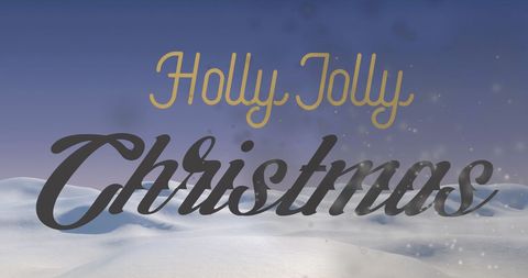 Holly Jolly Christmas Over Snowy Winter Scenery
