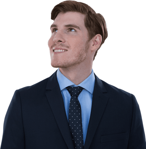 Caucasian Businessman Smiling and Looking Up Texture