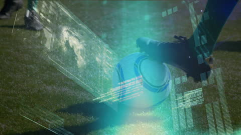 Dynamic Soccer Action with Digital Data Overlays