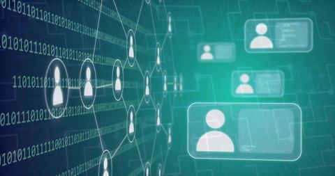 Digital Network with Person Icons and Data processing System - Download Free Stock Images Pikwizard.com